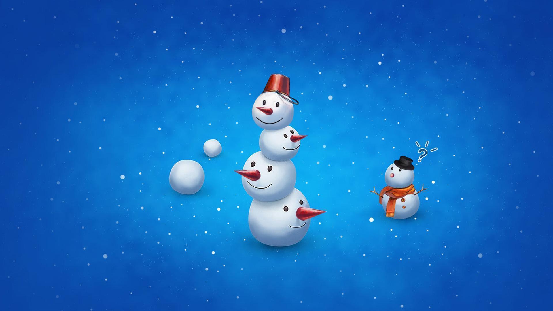 1080P Little cute snowman wallpaper image 1920x1080 1080p HD
