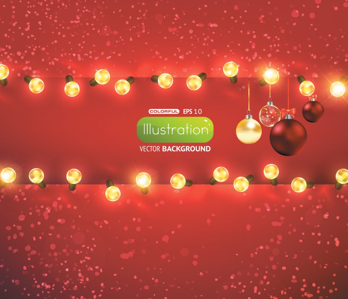 Bright christmas lights background 01 vector Free Vector / 4Vector