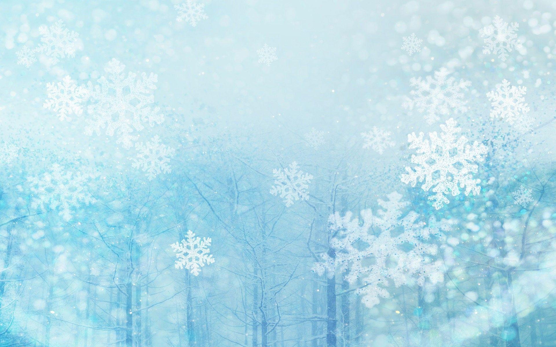 Romantic snow flakes & Christmas baubles Wallpaper