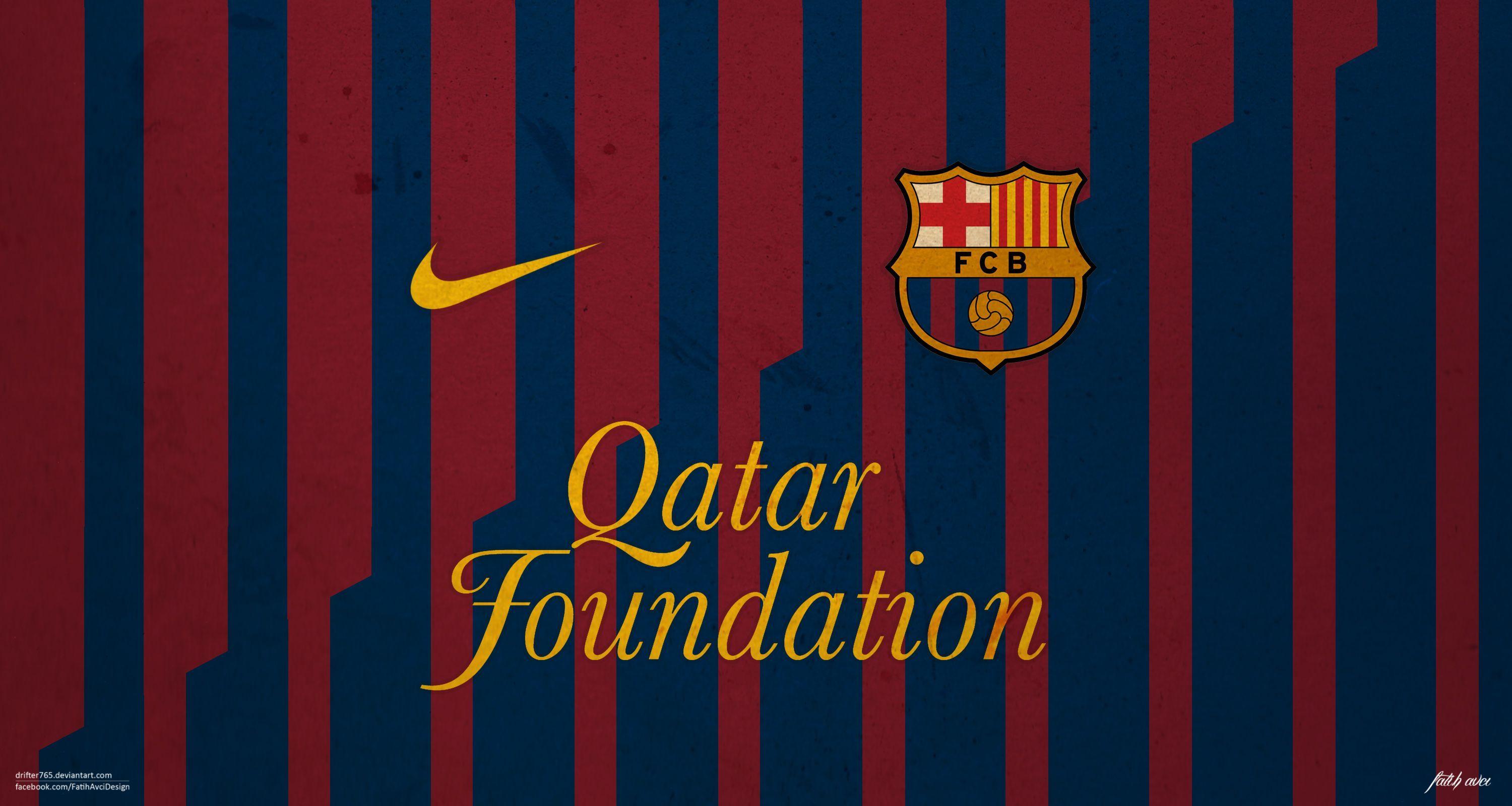 Engrossing FC Barcelona Qatar Foundation Desktop Wallpaper