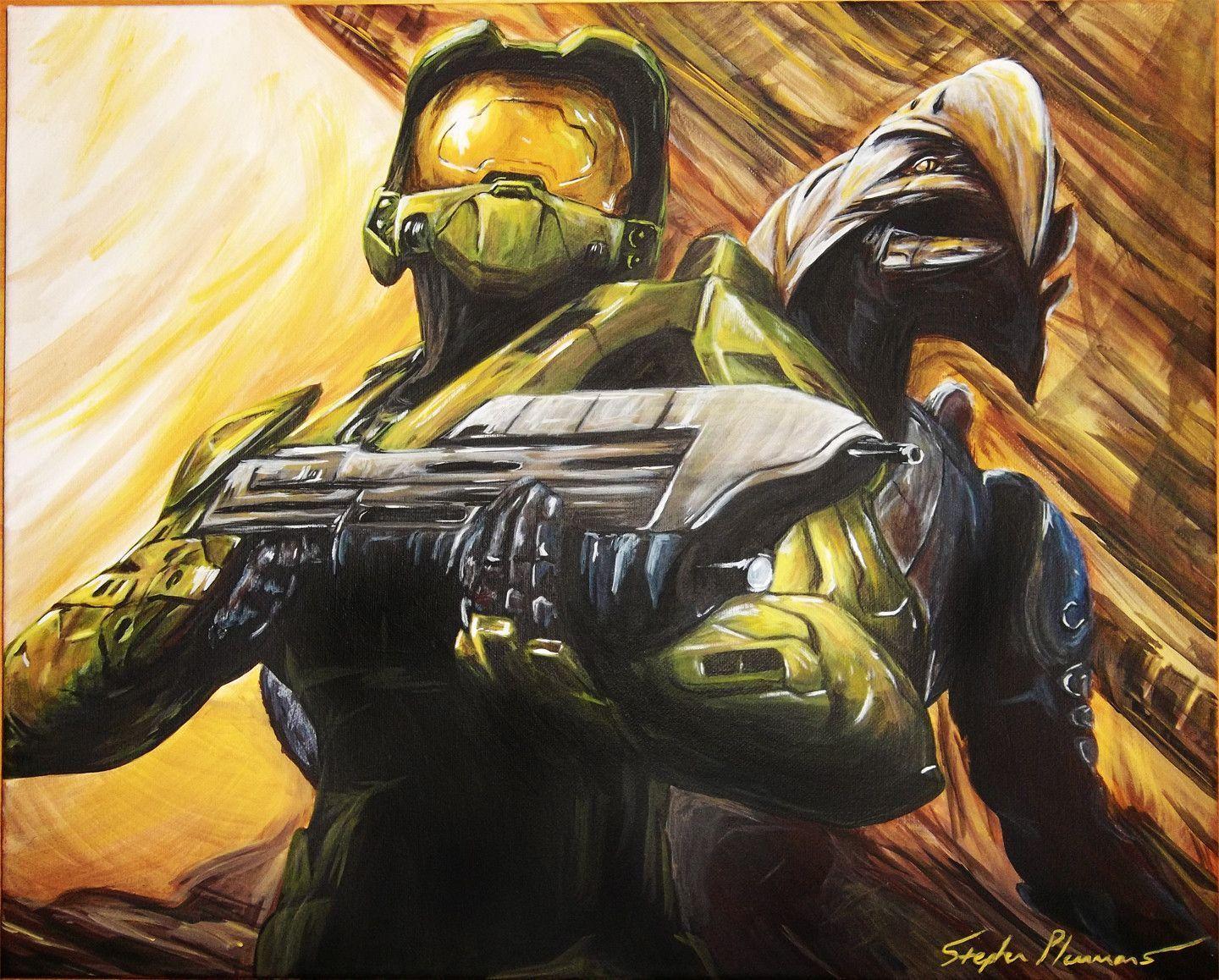 A Halo Arbiter Acrylic Painting I Did For My Brother