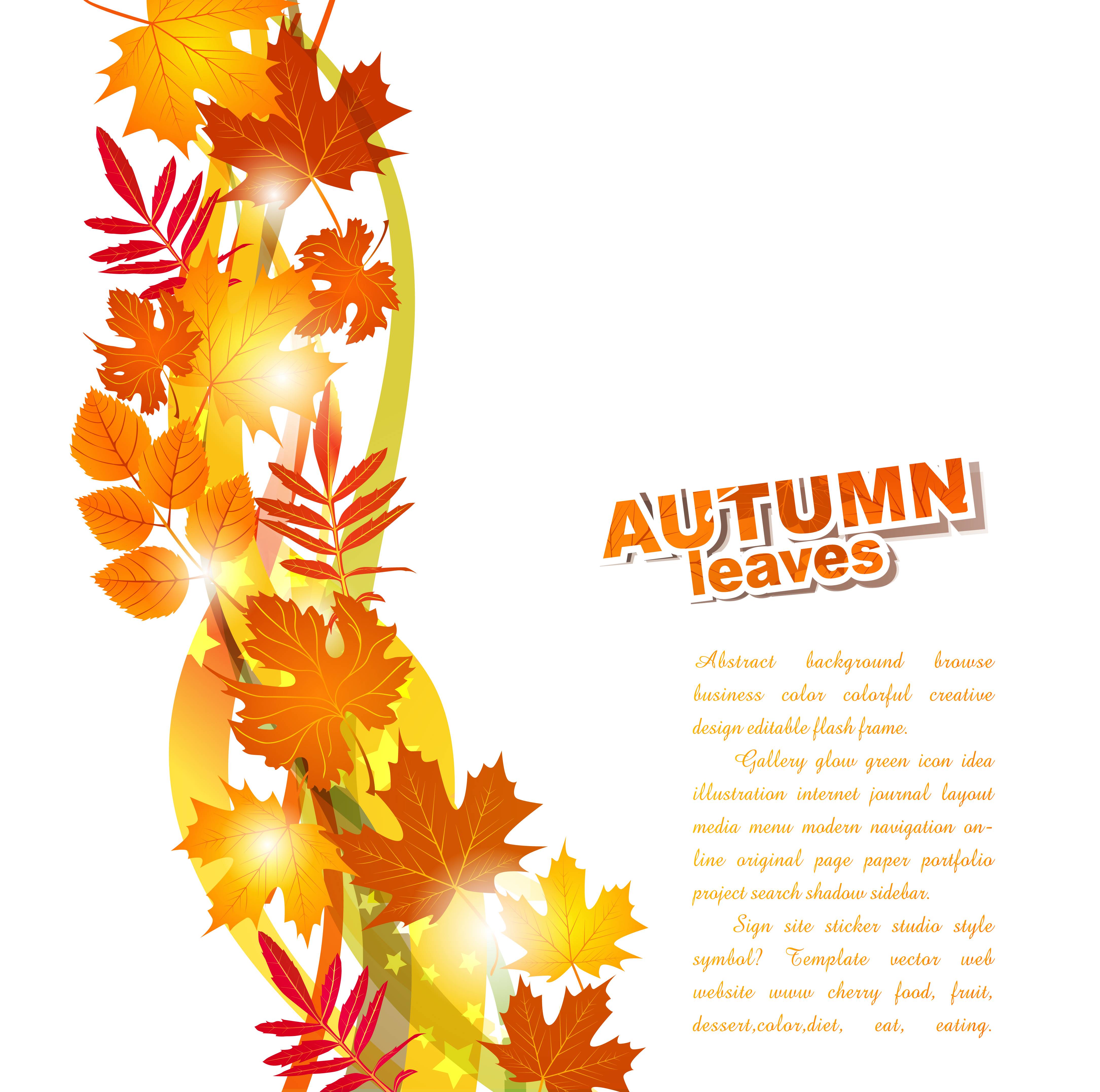 Beautiful autumn leaf background 02 vector Free Vector / 4Vector