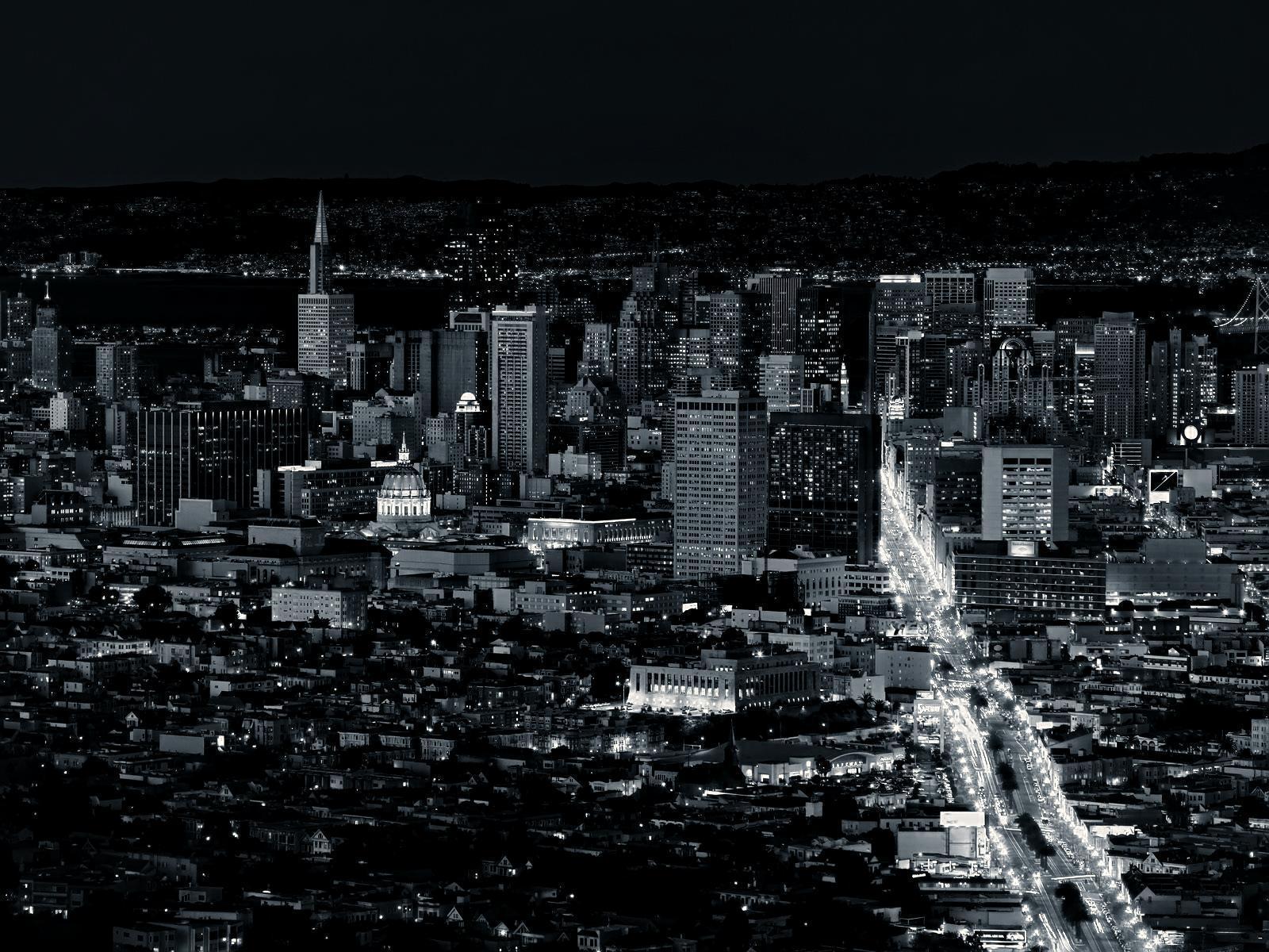 Black and White San Francisco Skyline wallpaper