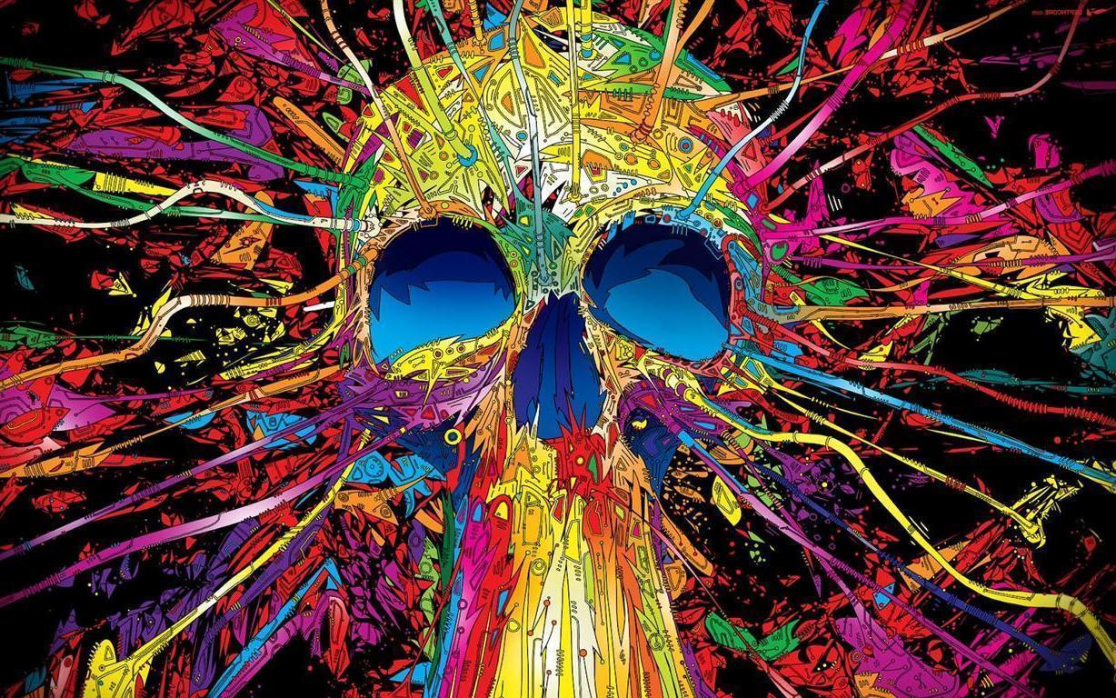 Vector 3D Colorful Abstract Skull photohotos