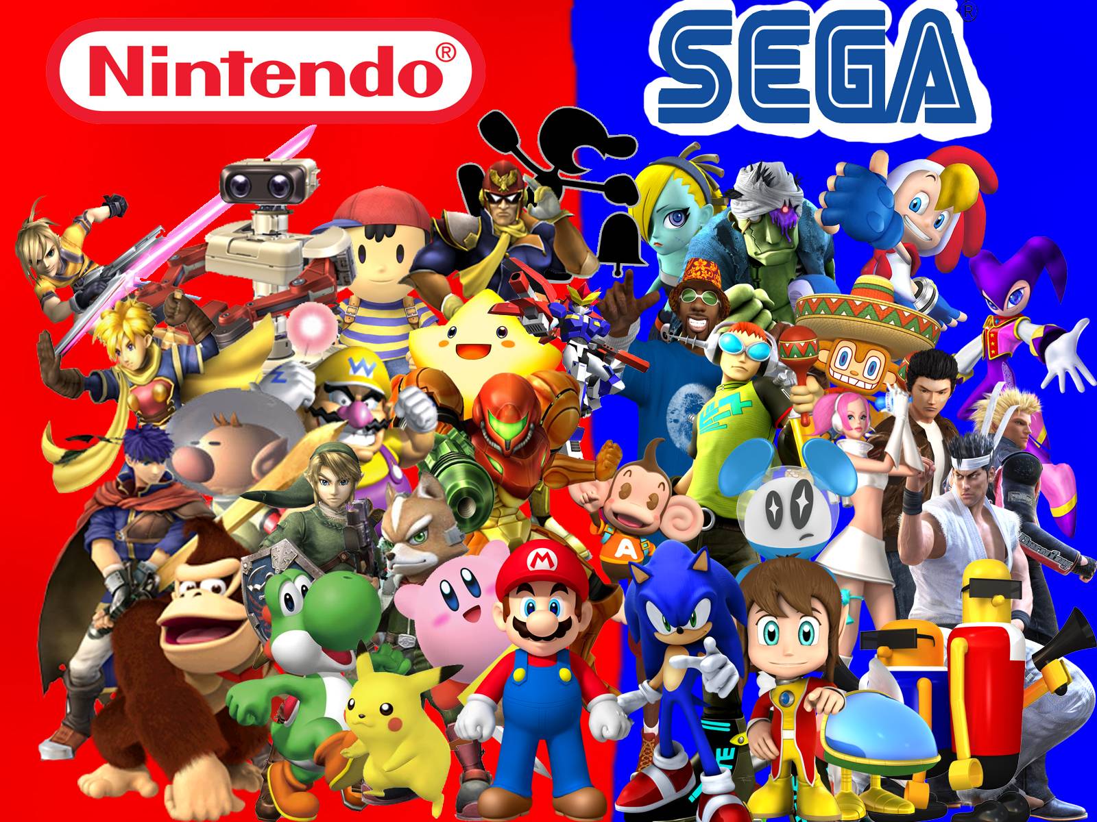 SEGA and Nintendo Characters Free Wallpaper