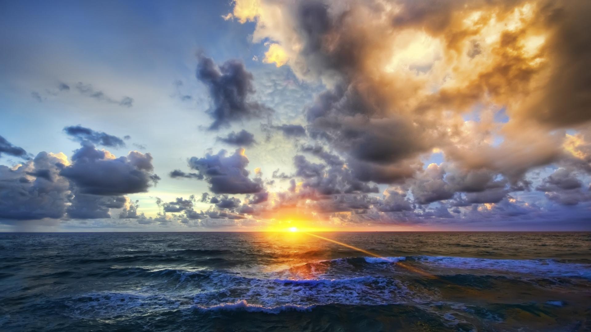 Beautiful Ocean Sunset Wallpaper 1920x1080 px Free Download