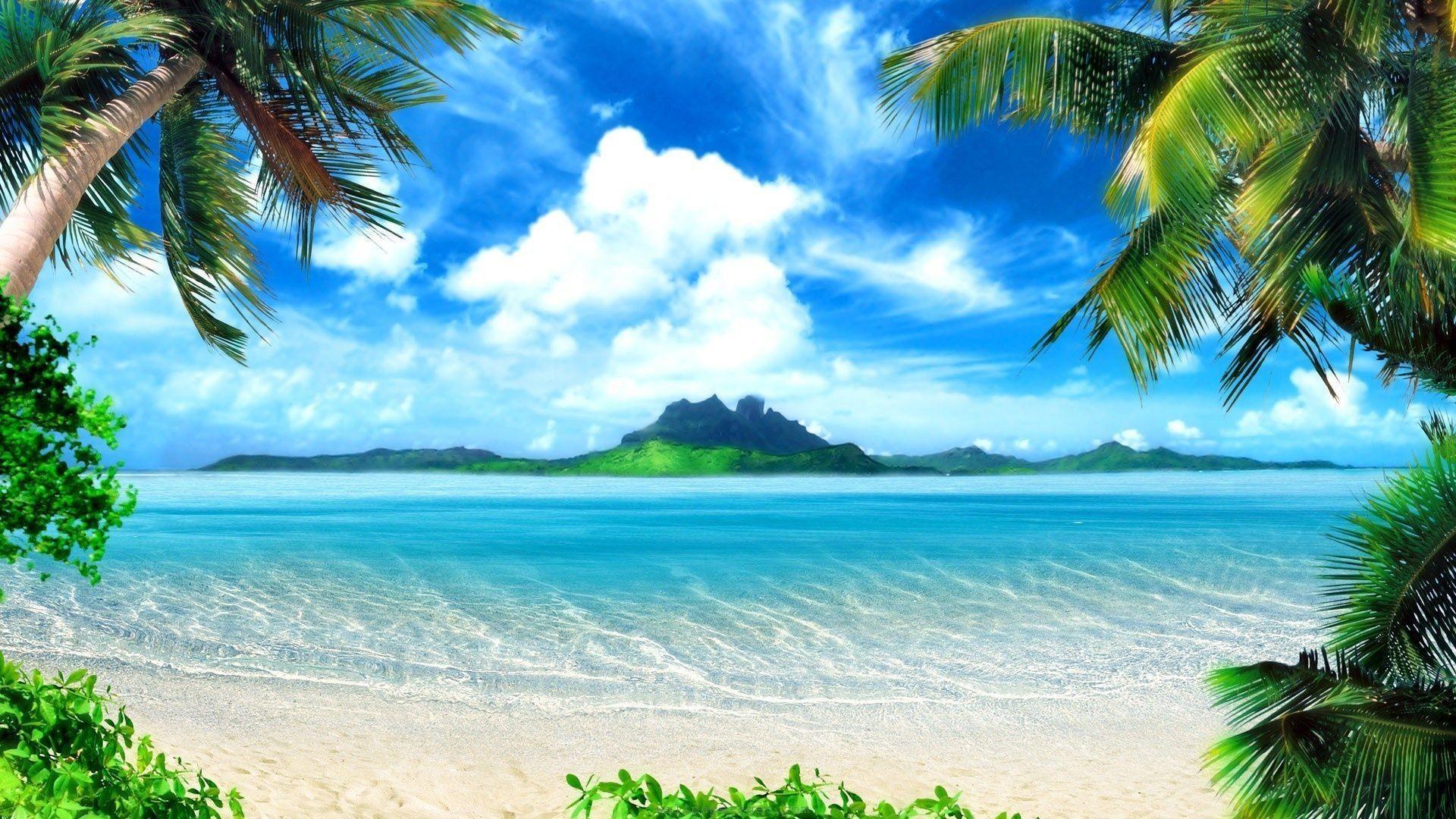 Paradise Beach Summer Desktop Background Wallpaper