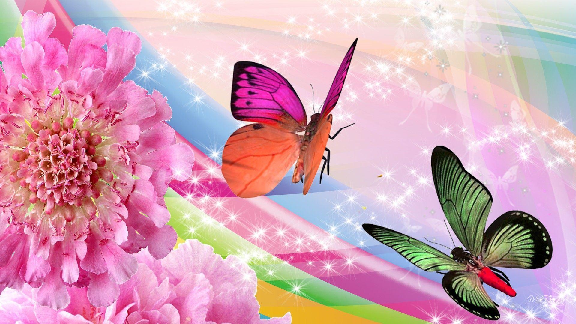 Picture Of Flowers And Butterflies