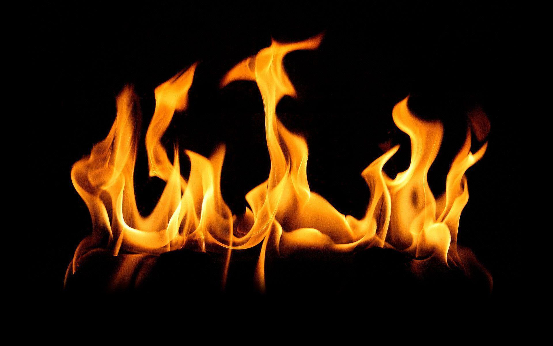 Flames in Fireplace Wallpaper