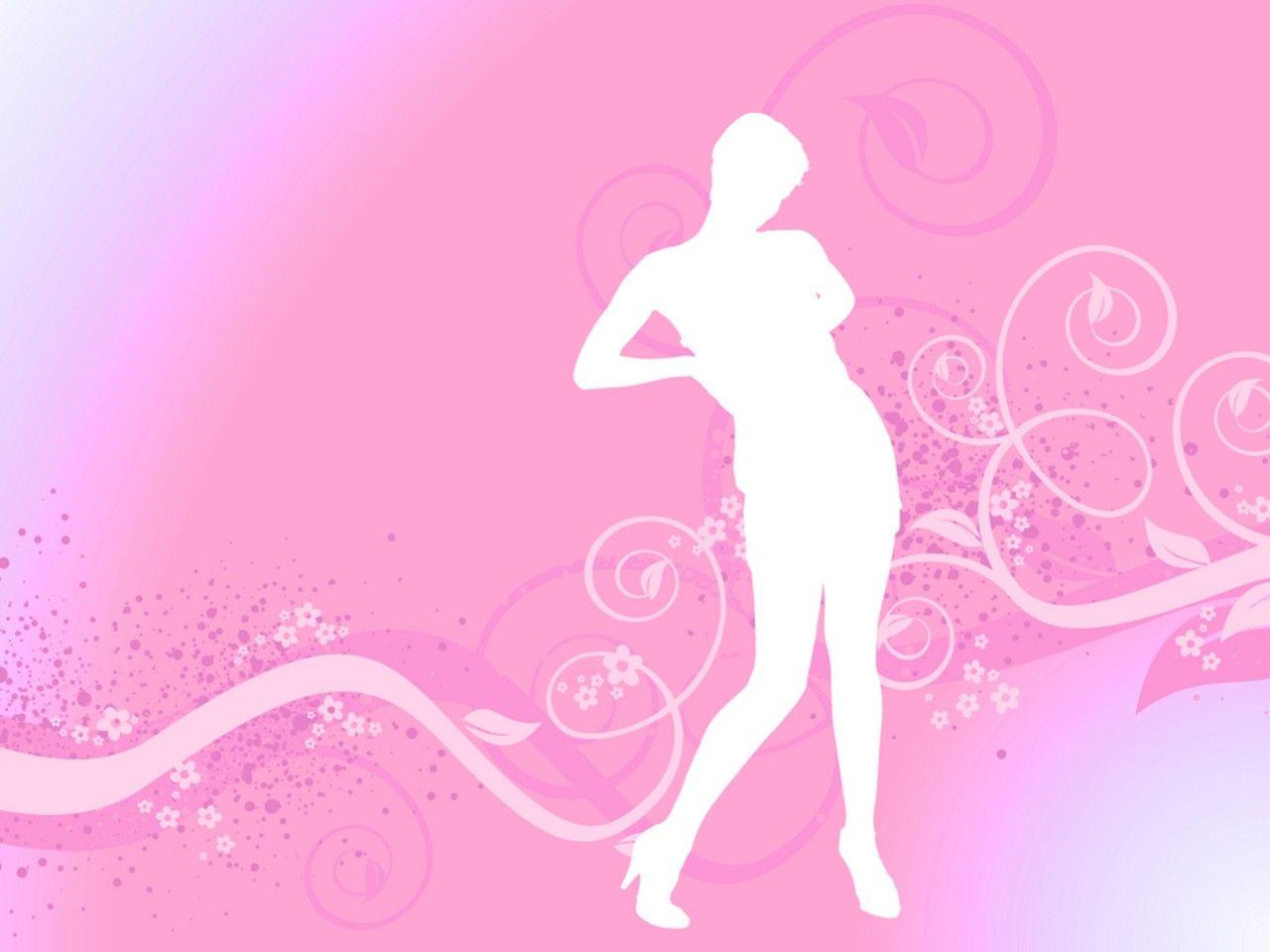 pink background with girl silhouette