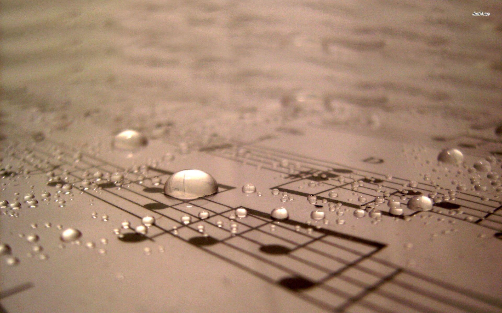 Water drops on sheet music wallpaper wallpaper - #