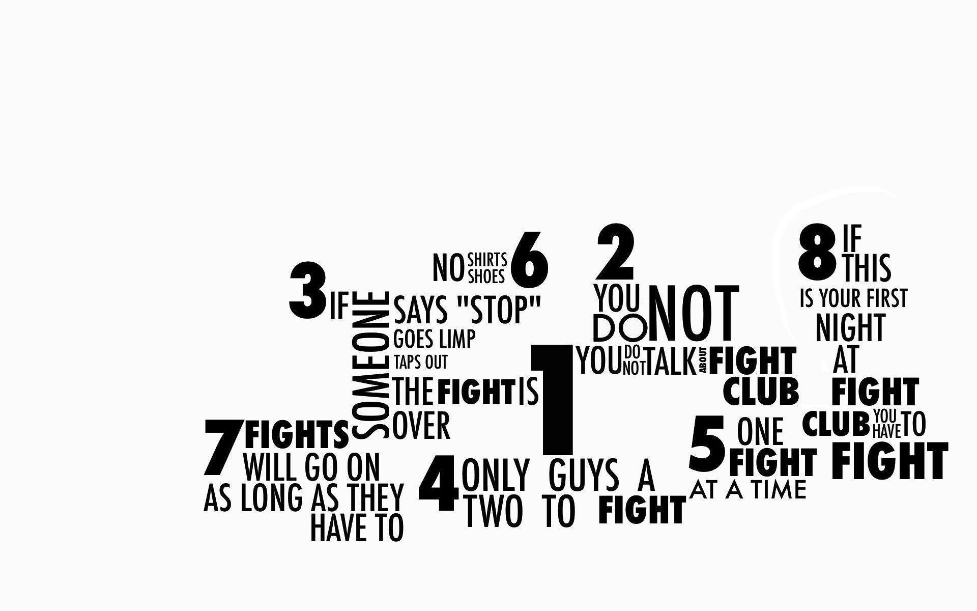 Fight Club Rules Computer Wallpaper, Desktop Background