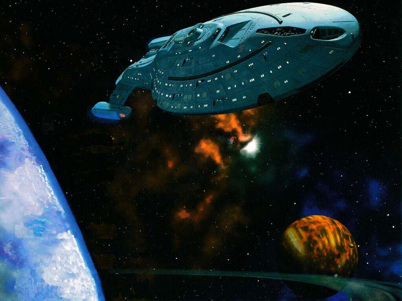 Star Trek USS Voyager leaving orbit Star Trek computer