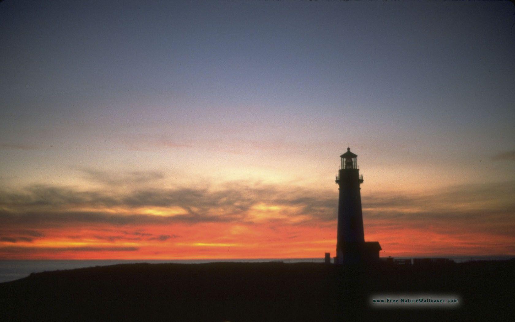Sunset at Lighthouse Wallpaper. Lighthouse Wallpaper