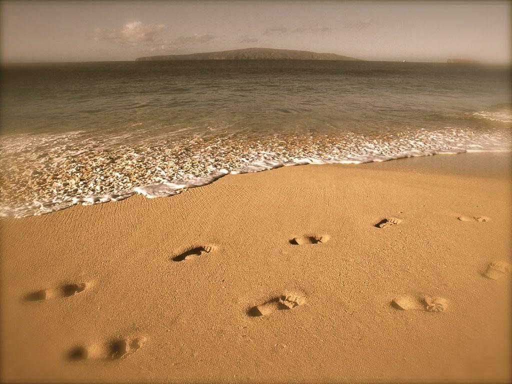 Foot Prints In The Sand Image & Picture