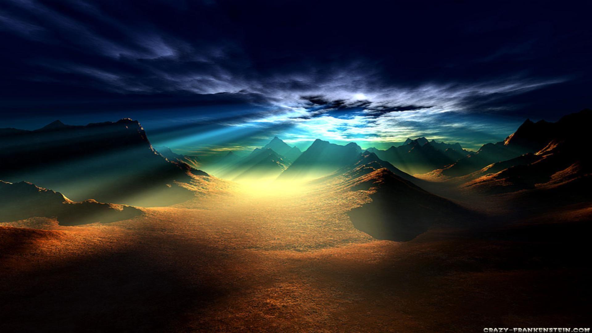 Awesome sunset mountain wallpaper free desktop background
