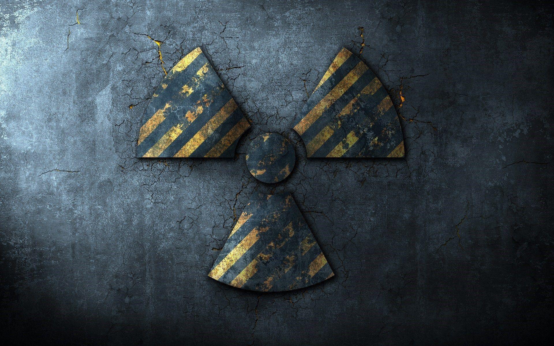 Drawing Radioactive Sign Concrete Paint HD Wallpaper