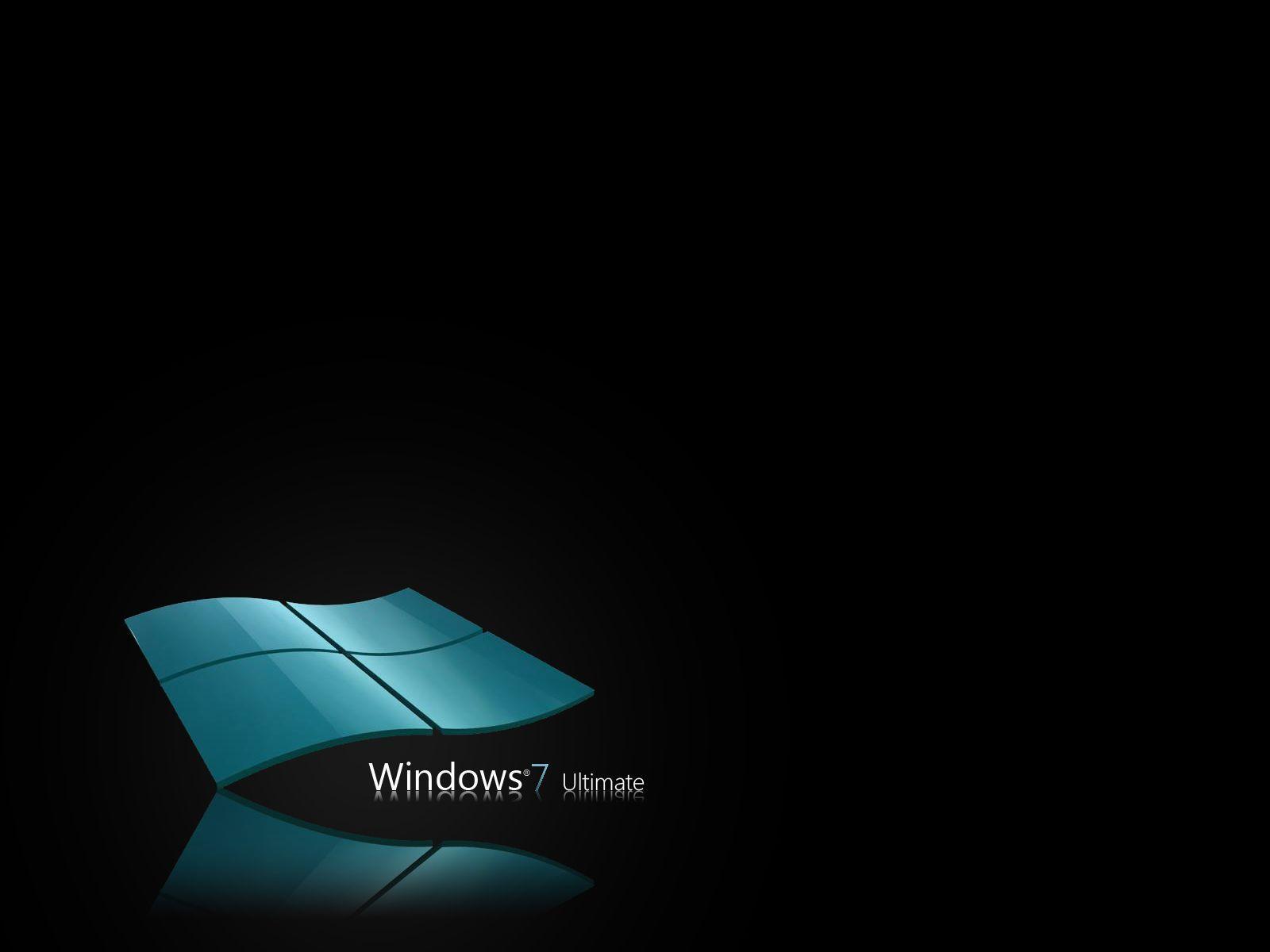 Windows 7 Ultimate 3D Logo Black Background Wallpaper