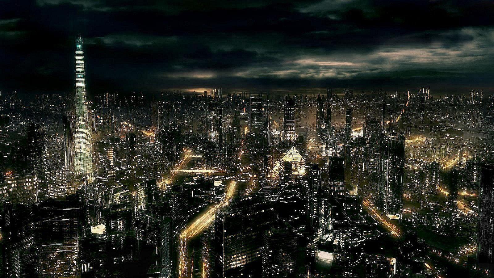 Dark City At Night Full HD Wallpaper 1600x900PX Wallpaper HD