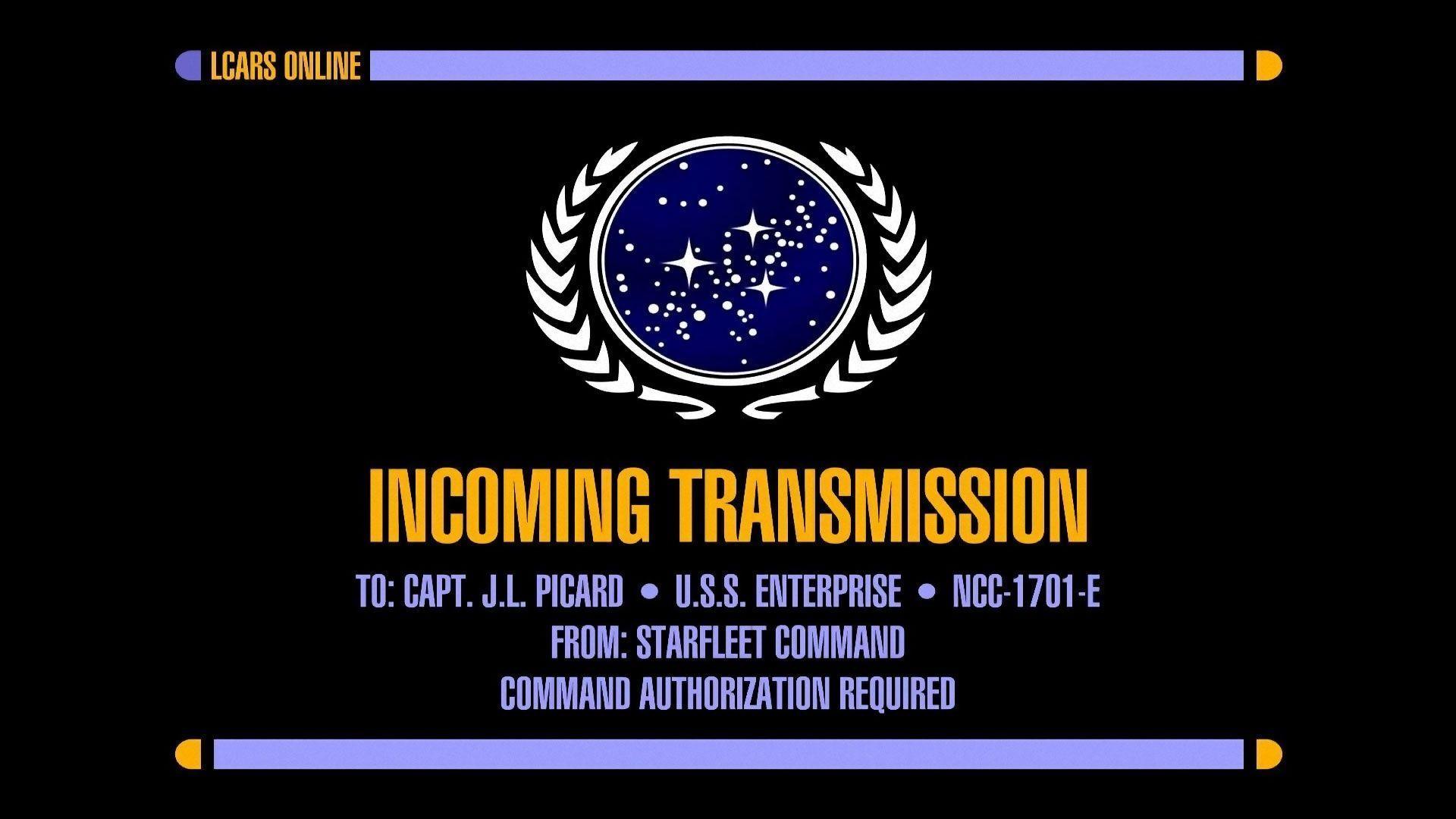 Star Trek Incoming Transmission Wallpaper Wide or HD. Typography
