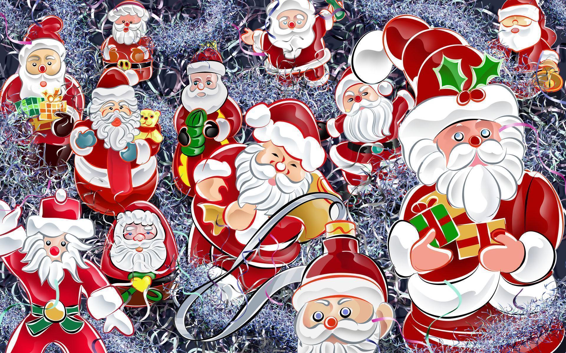 Cute Santa Claus dolls free desktop background wallpaper image