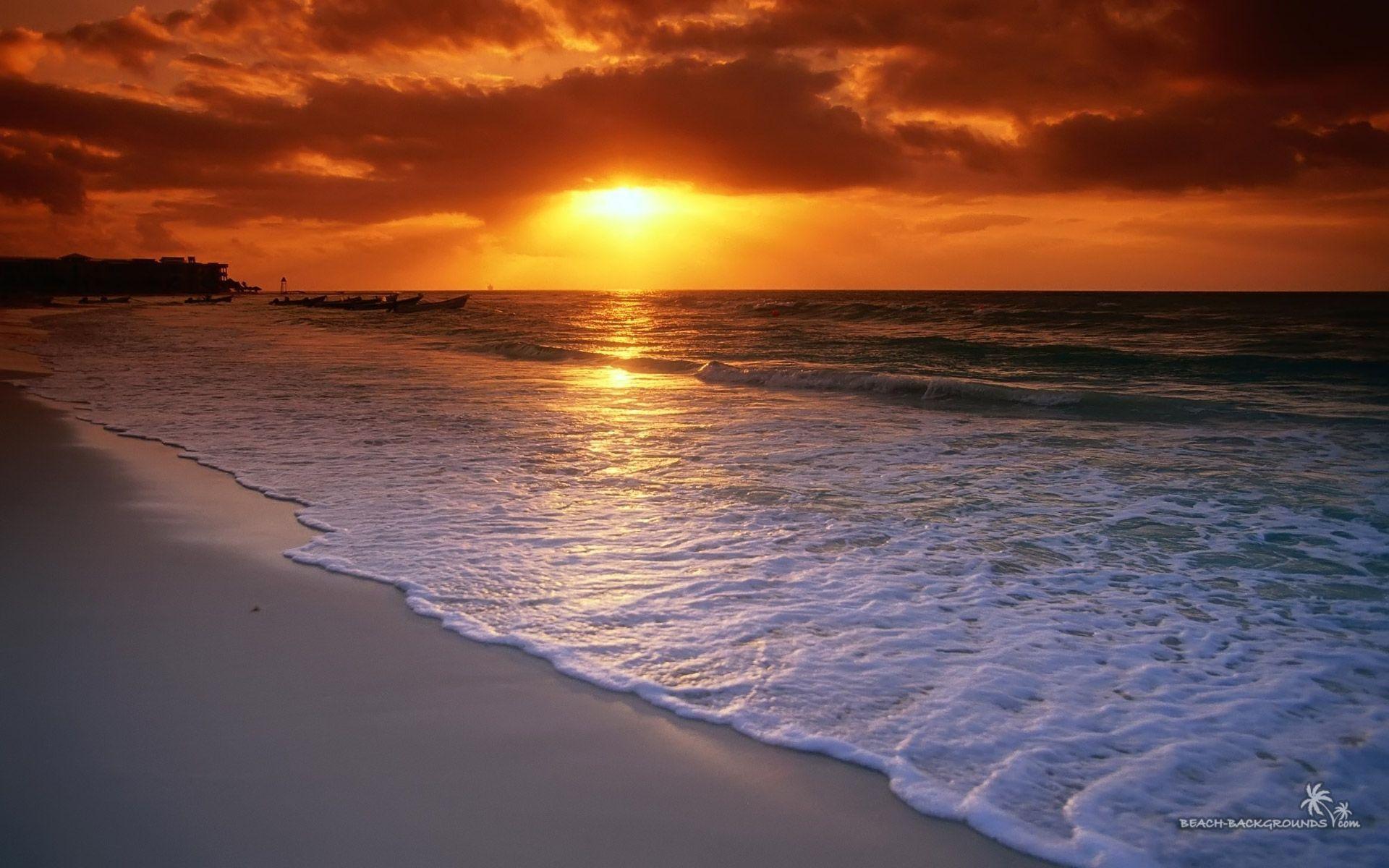 Sunset Over Ocean Wallpaper