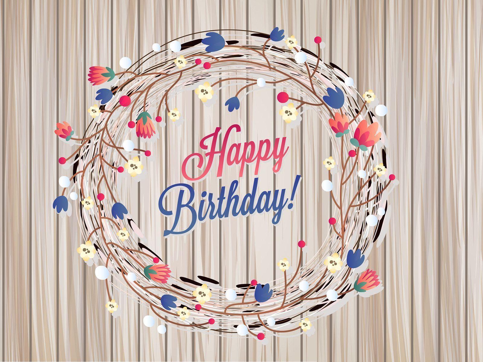 Floral birthday card PPT Background, Cartoon, Holiday