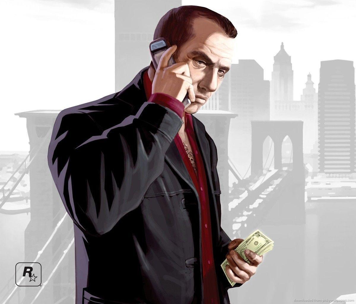 Download GTA 4 Cellphone Talking Mobster Wallpaper For Samsung