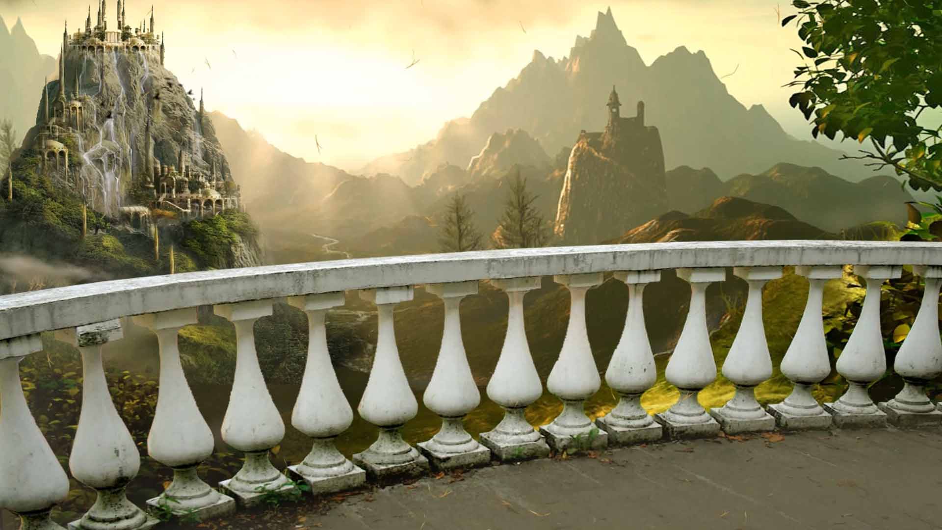 Fantasy Castle Background wallpaper