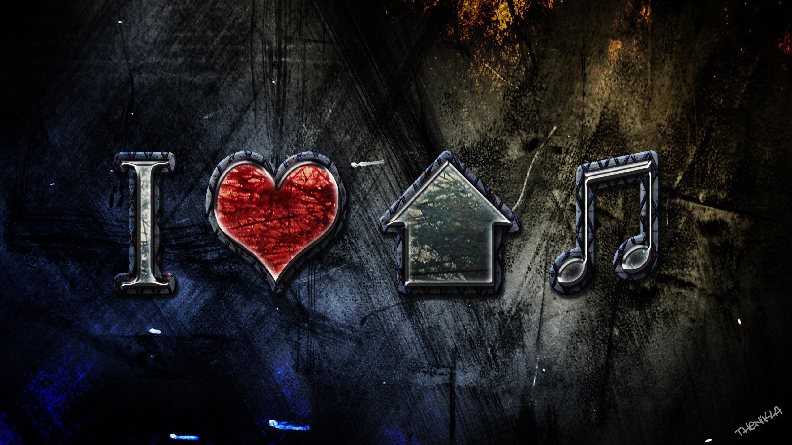 Artistic Love House Music Wallpaper