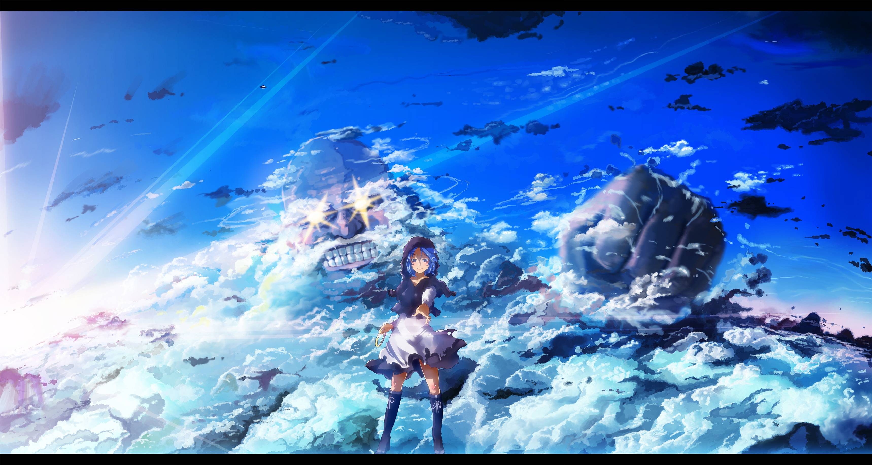 The Image of Blue Clouds Touhou Anime Skyscapes Kumoi Ichirin