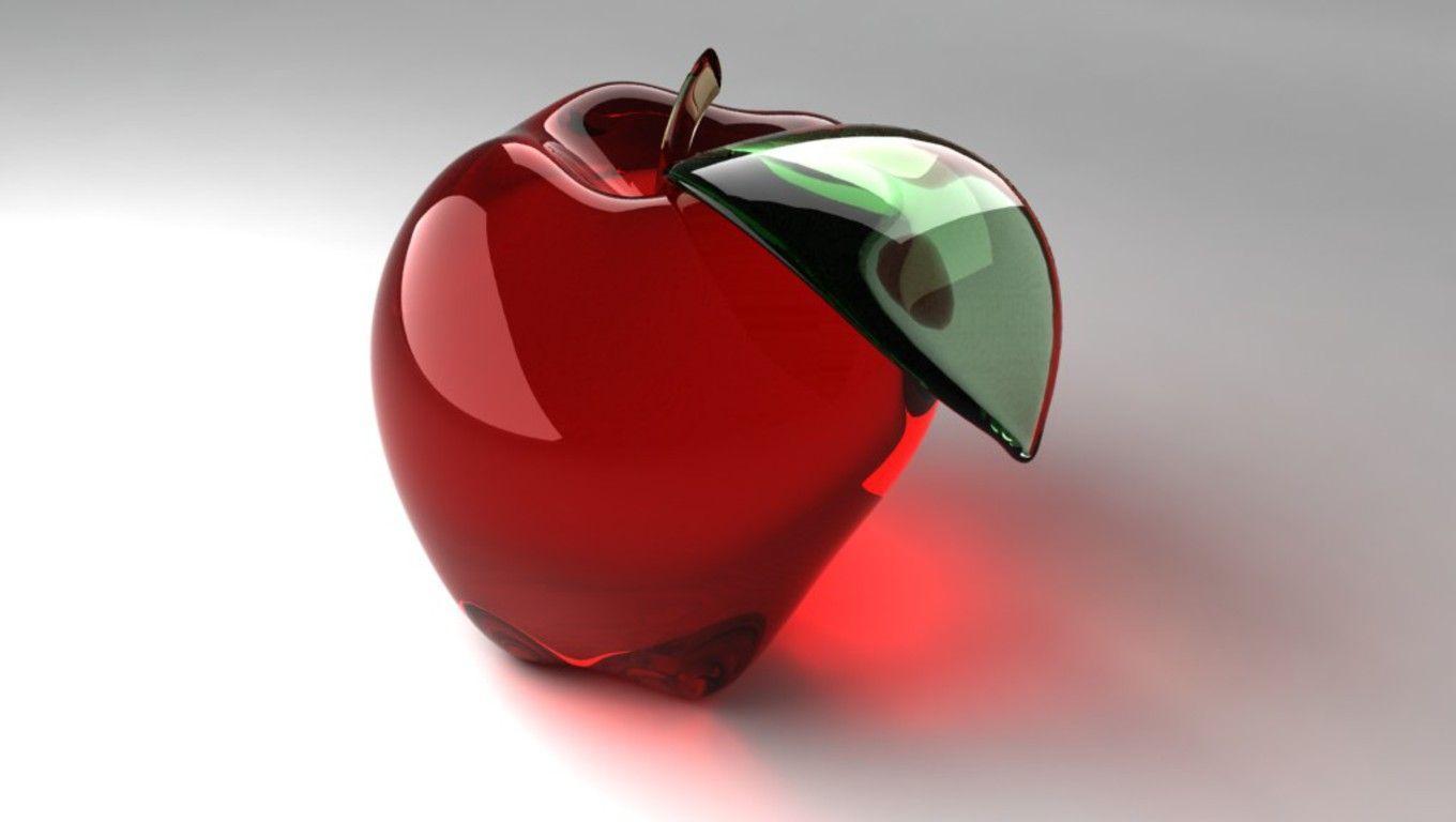 Red Glass Apple 3D Wallpaper Wallpaper, HQ Photo & Desktop