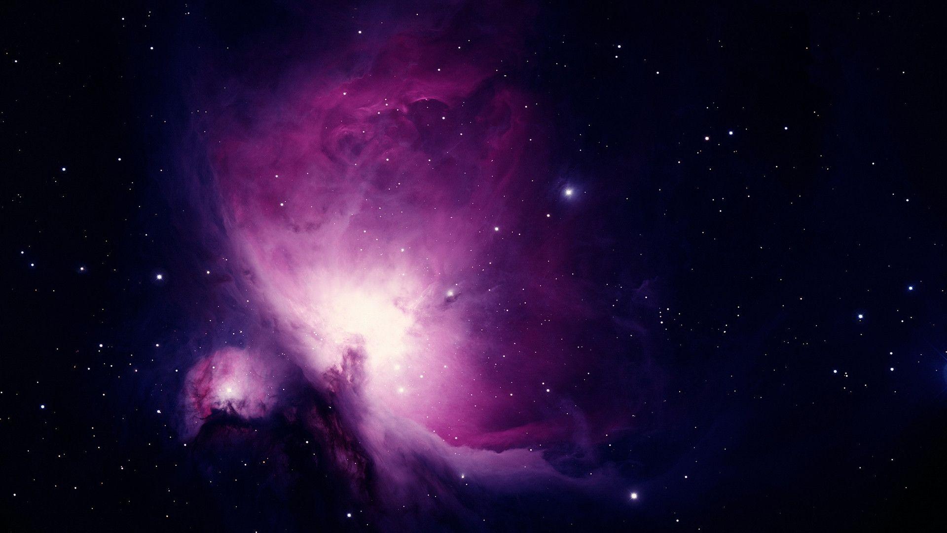 Beautiful Purple Light Colors Mac Base Screensaver in Black Space