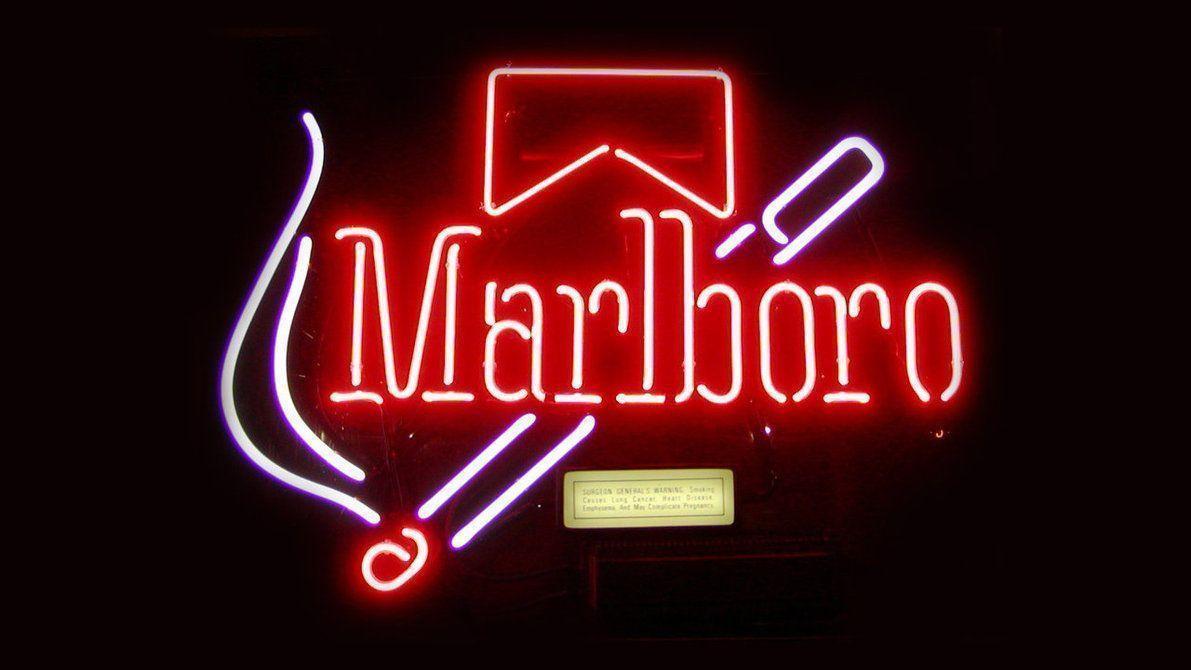 Marlboro Old School Neon Sign HD Wallpaper
