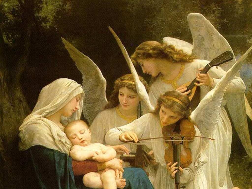 mary baby jesus angels