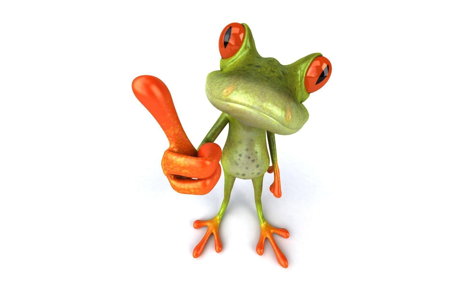 3D Funny Frog Wallpaper