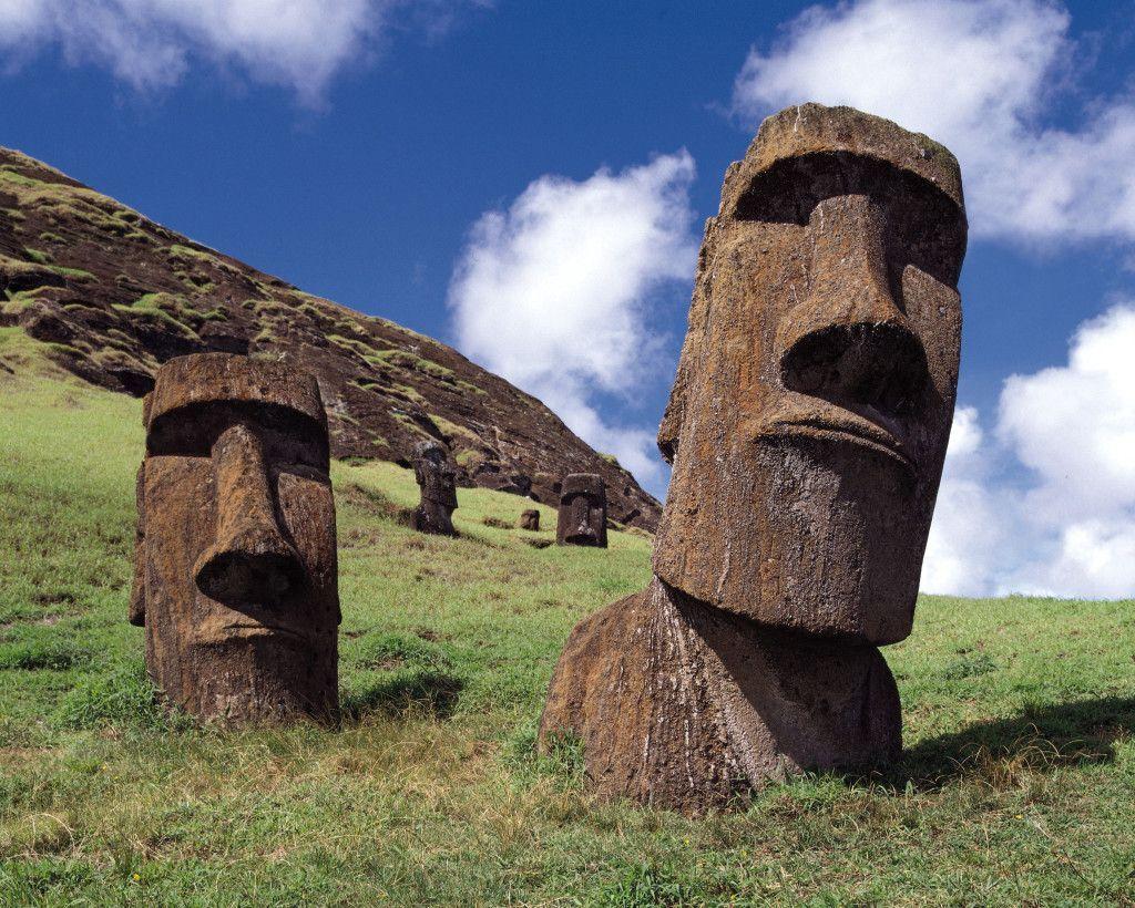 Moai At Quarry Easter Island Statue Picture Wallpaper
