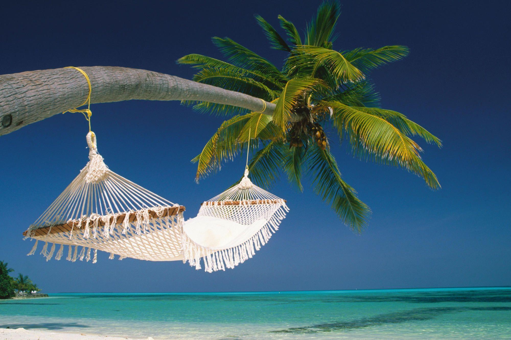 Tropical Island Beach Hammock Wallpaper 1080p