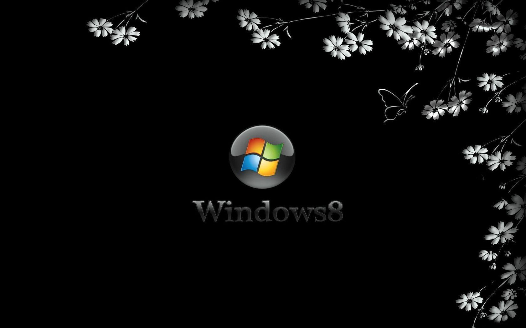 Windows 8 Flower Black Wallpaper. Widescreen Wallpaper. High