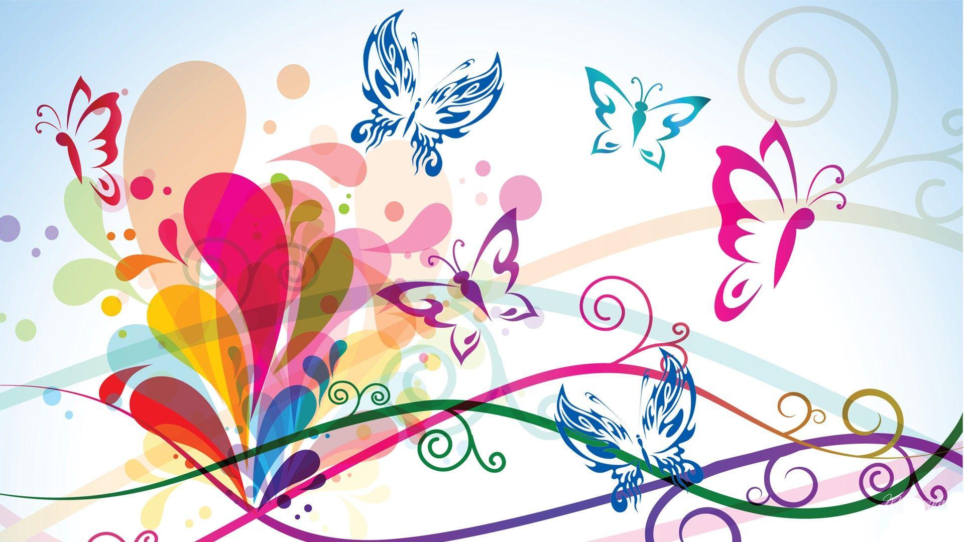 Abstract Background Vector Butterfly 6255 Full HD Wallpaper