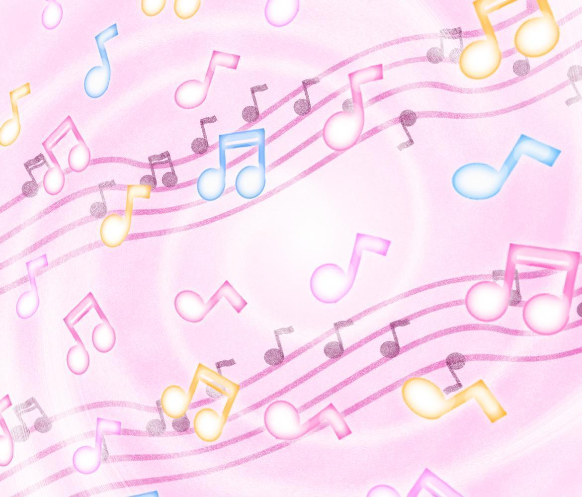 image For > Pink Music Notes Background