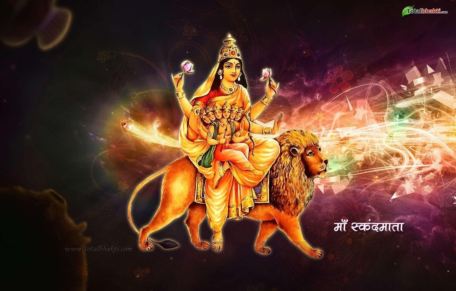 Durga Hindu Skandmata Pink HD God Image, Wallpaper & Background
