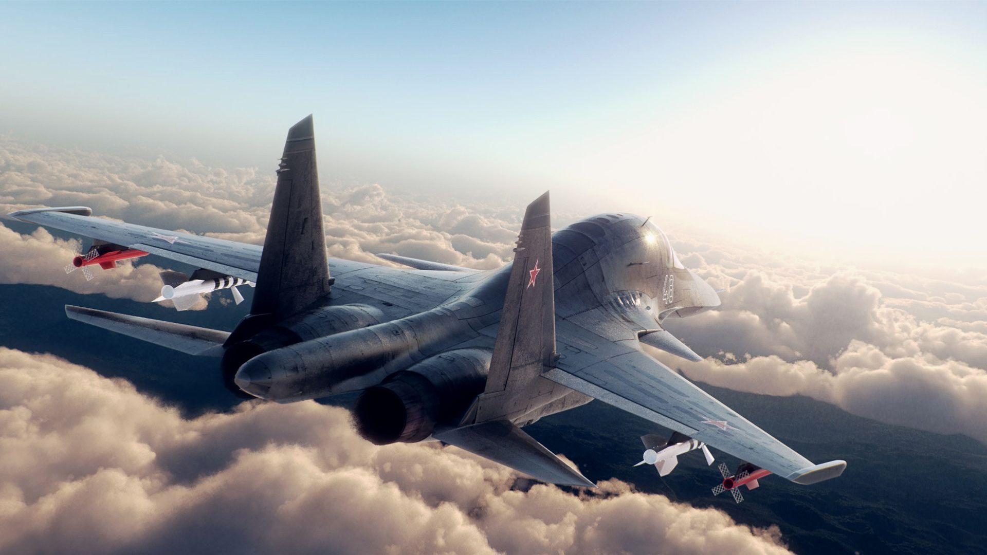 Fighter Jet Su 34 High Definition. HD Wallpaper 3D