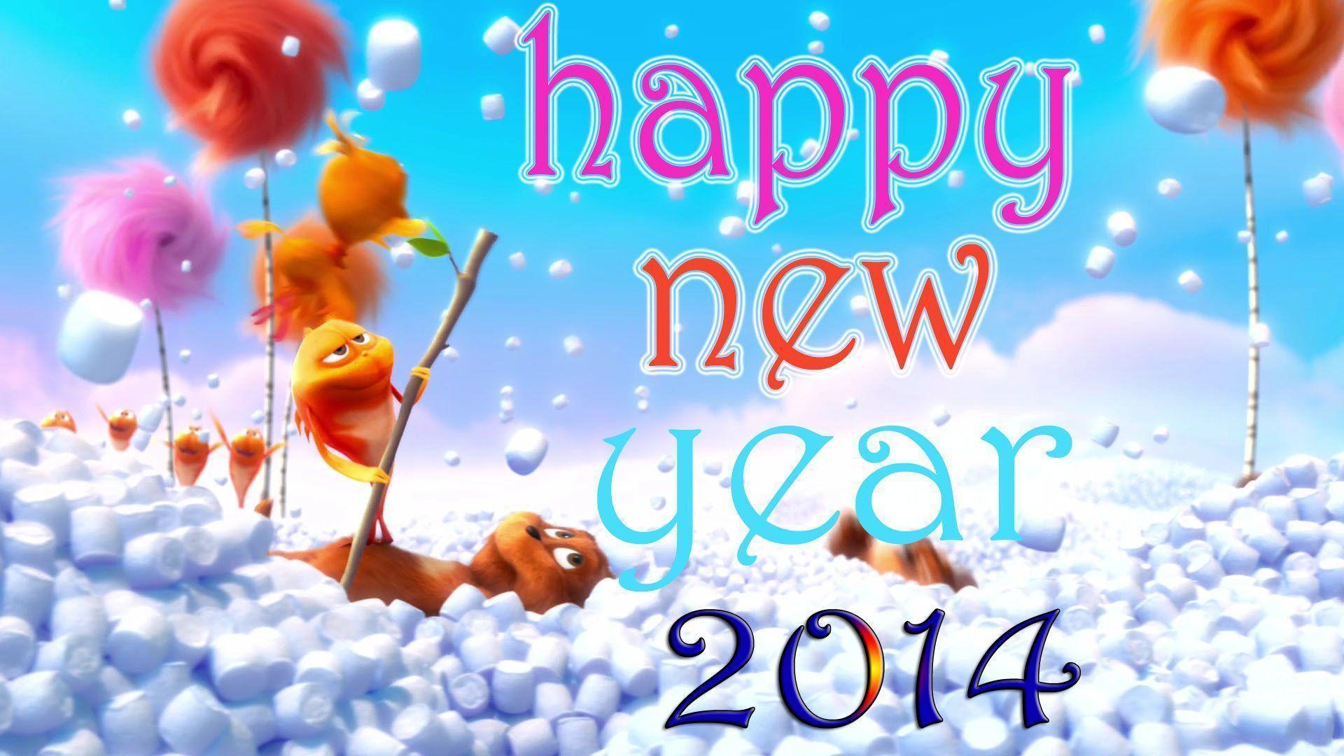 Happy New Year 2014 Flower HD Wallpaper
