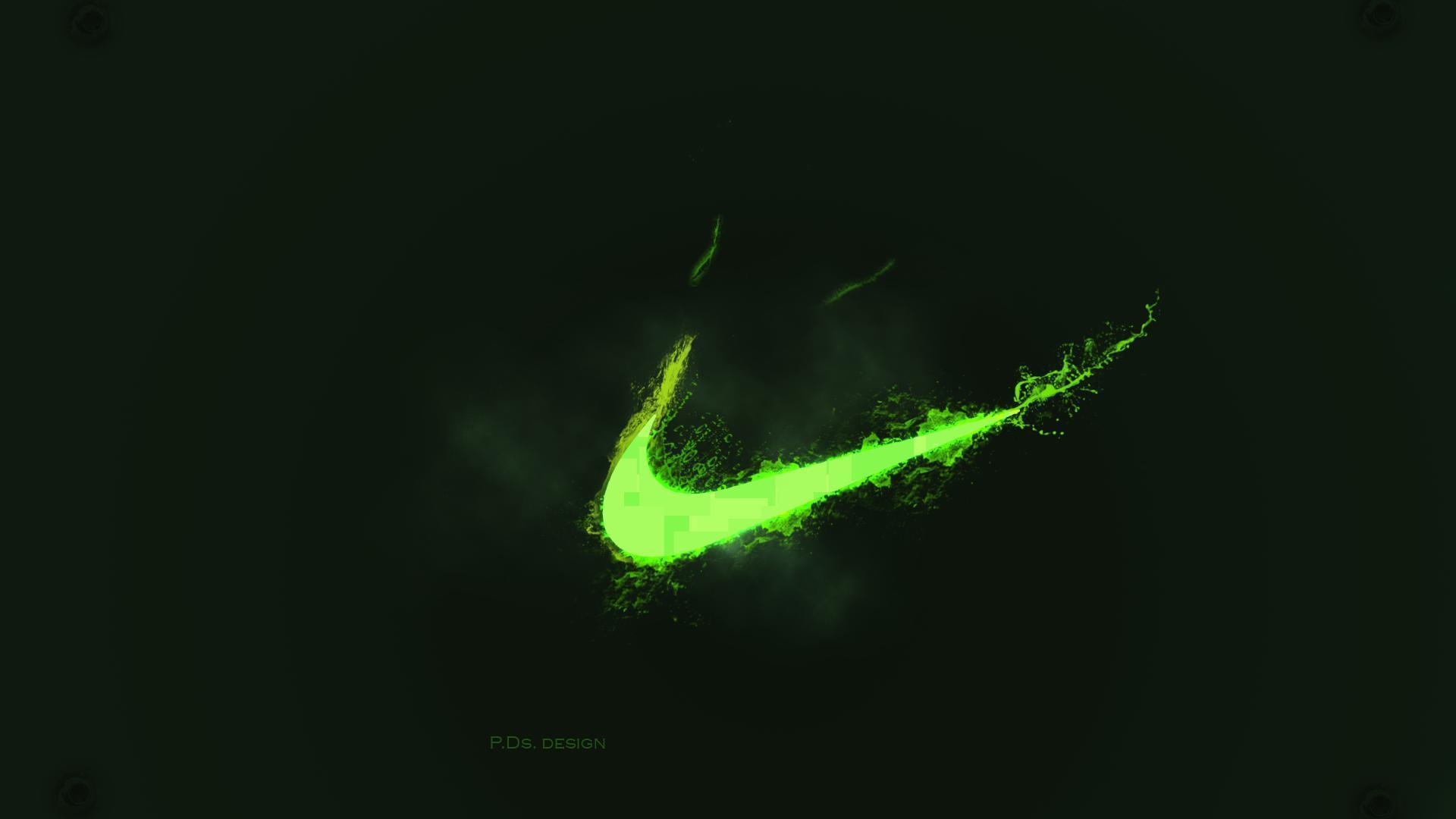 Nike Swoosh Green Flame Wallpaper