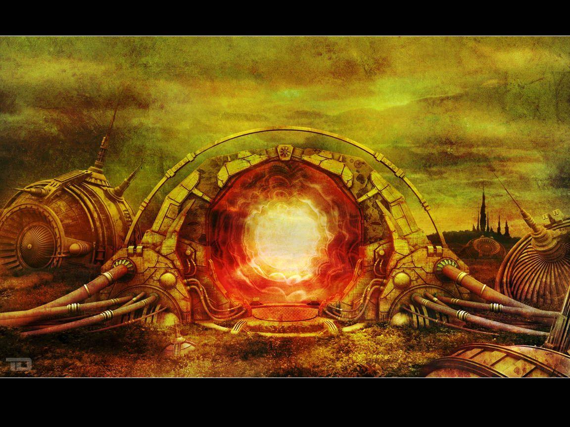 Fantasy art design wallpaper: modern science fiction 3D art