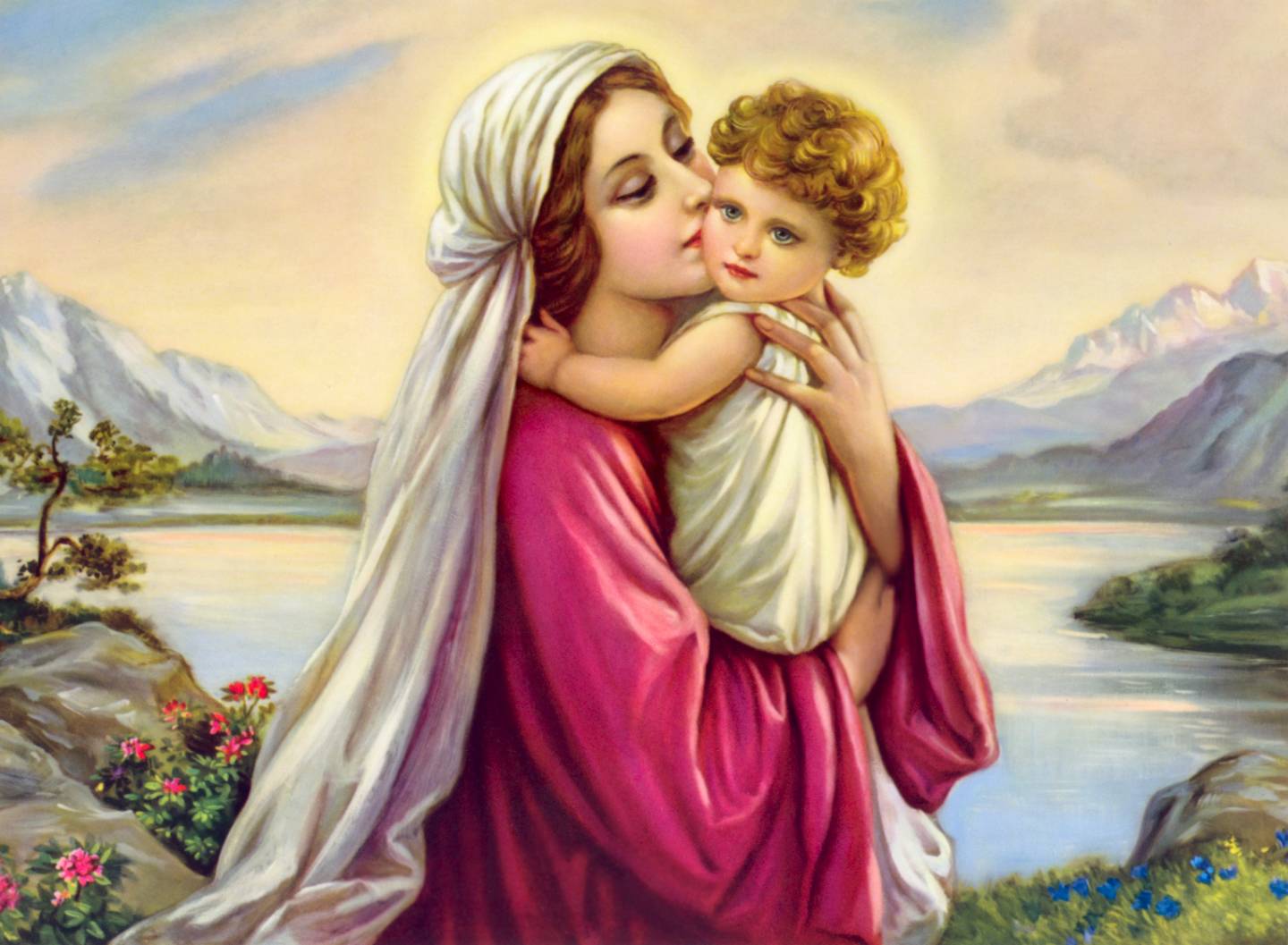 image For > Virgin Mary And Jesus Wallpaper