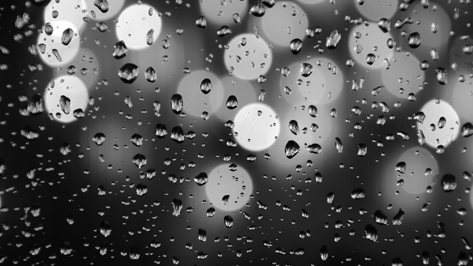Black And White Rain On Window