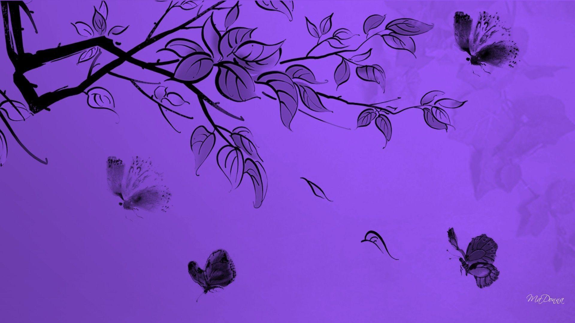 Wallpaper For > Dark Purple Butterfly Wallpaper