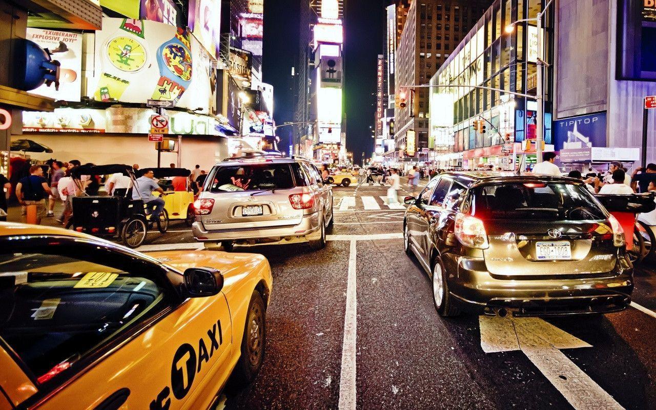 New York City Traffic at Night Wallpaper « Wallpaperz